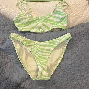 Green zebra triangl bikini